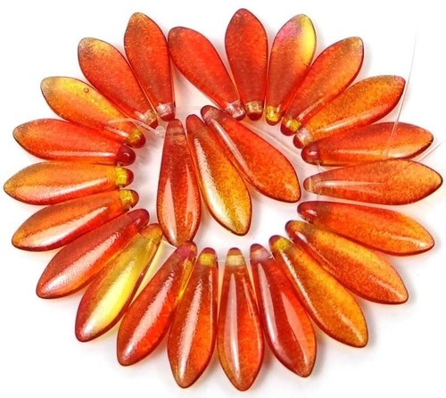 Czech glass dagger beads - 25,